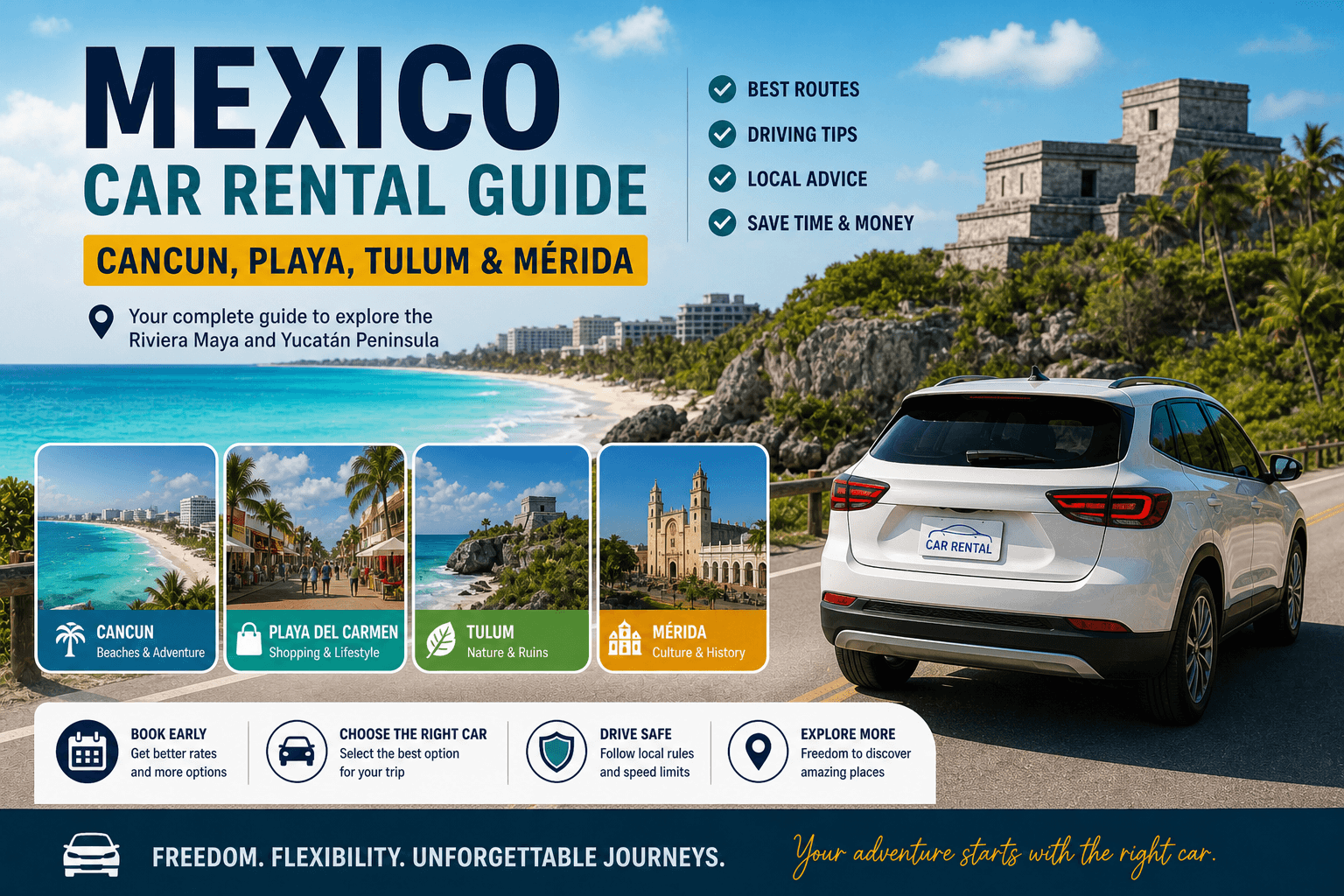 Mexico Car Rental Guide: Cancun, Playa, Tulum & Mérida