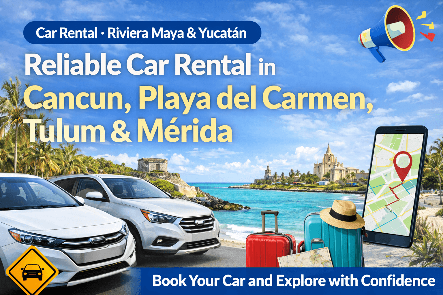 Reliable Car Rental in Cancun, Playa del Carmen, Tulum & Mérida