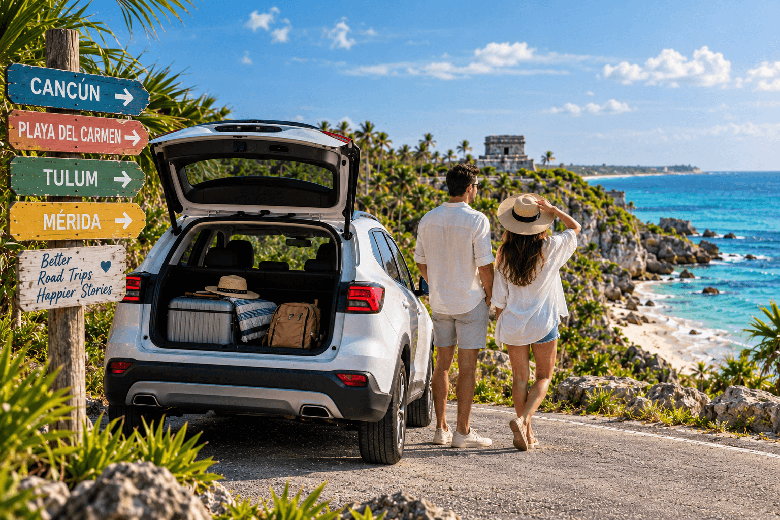 Drive, Discover & Explore: Car Rental Across Cancun, Playa del Carmen, Tulum & Mérida